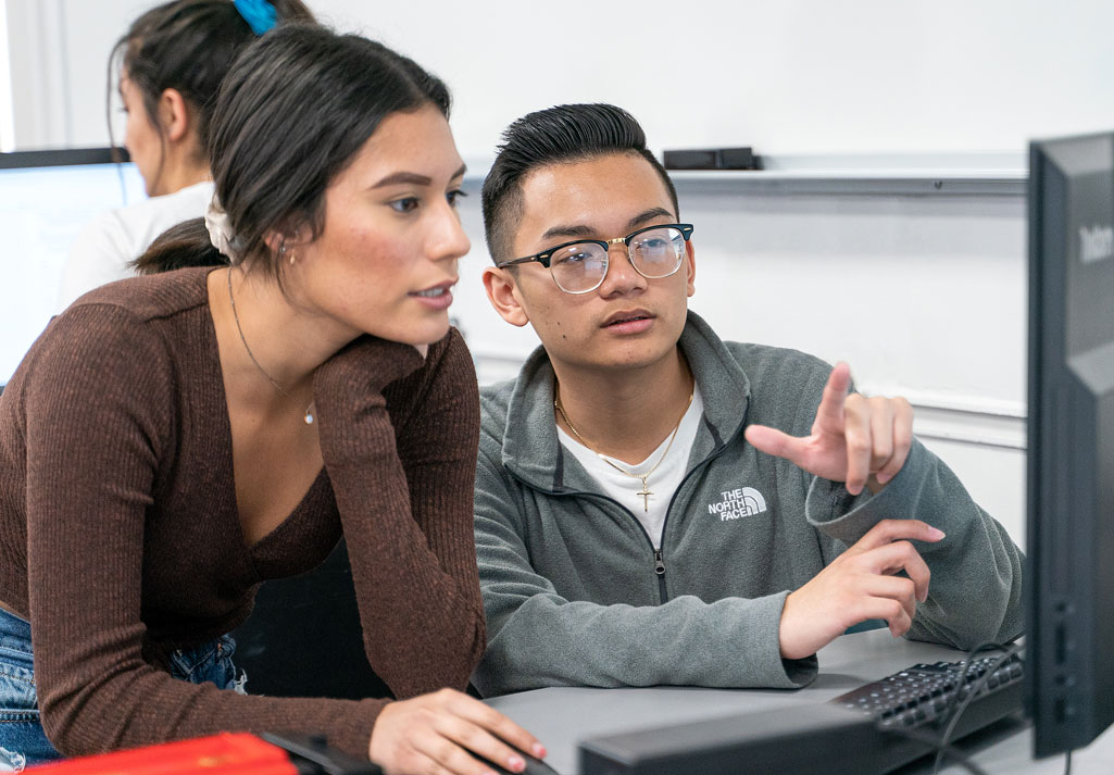 students at computer