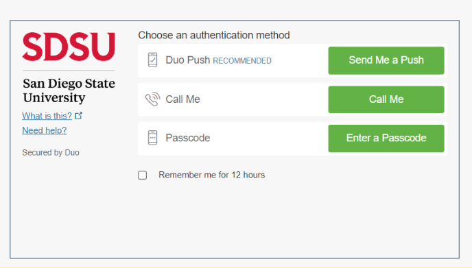 Choose your authentication method.