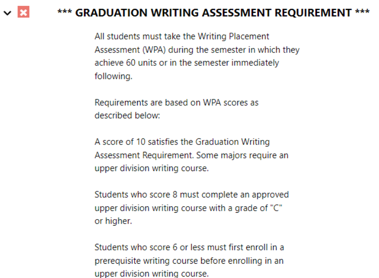 GWAR graduation requirement