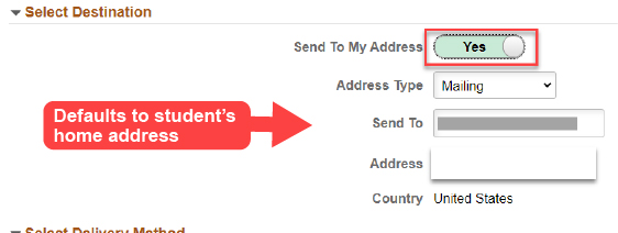 You can change the destination but it defaults to your home address.